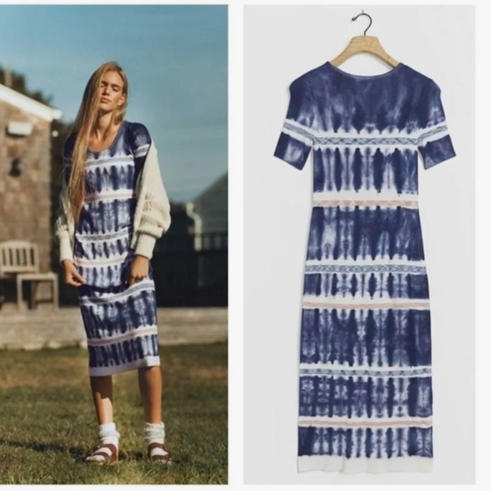 Anthropologie Kato Tie-Dye Midi Dress Size Small Soft Comfortable Stretchy - Picture 9 of 9